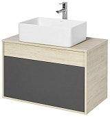 Акватон Тумба с раковиной Лофт Урбан 80 графит\орегон, Мила прямоугольная